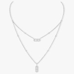 Messika - Move Uno 2 Row Pave Necklace White Gold